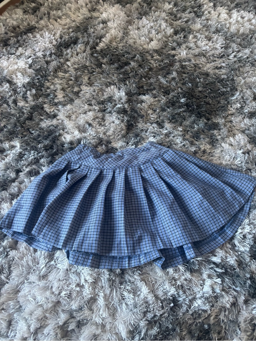Zara Blue Plaid Circle Skirt